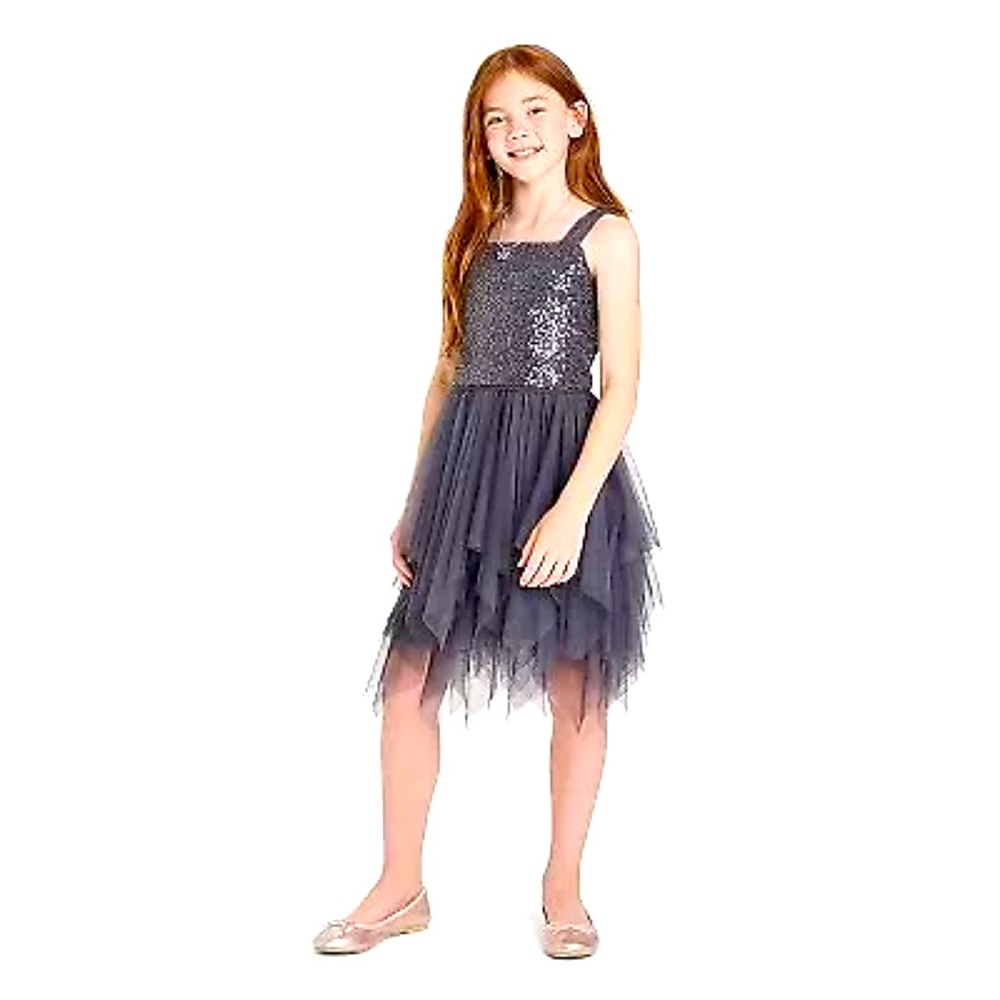 Cat & Jack girls sleeveless sequin dress size 7/8 nwt